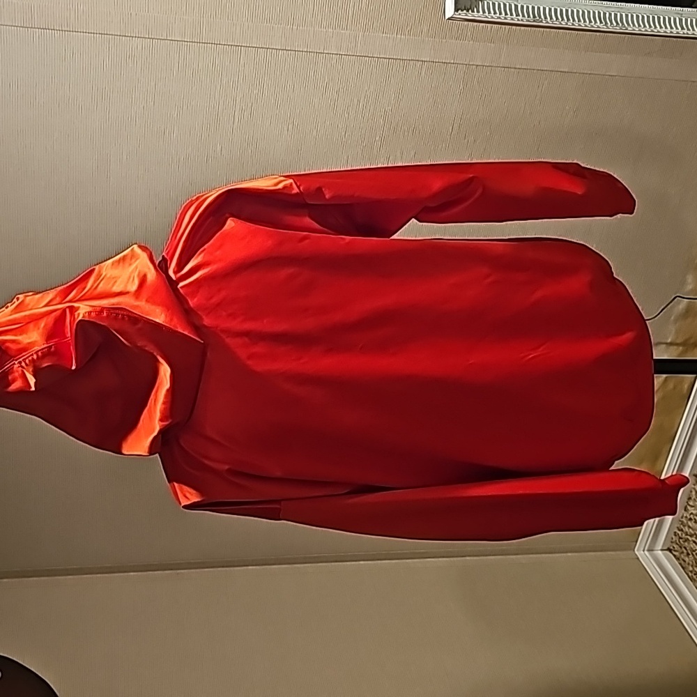 Adidas red hoodie...size small....polyester. - Picture 3 of 8